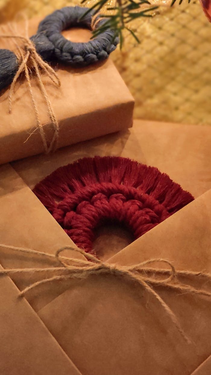 services-02 Eco-friendly gift wrapping featuring handmade macramé details, perfect for a cozy holiday feel.